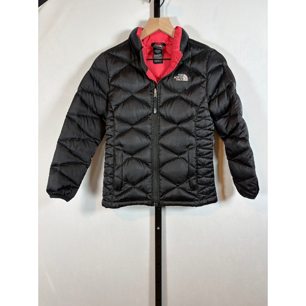 The North Face Puffer Jacket Girls M 10/12 Black 550 Down Insulated Coat Outdoor